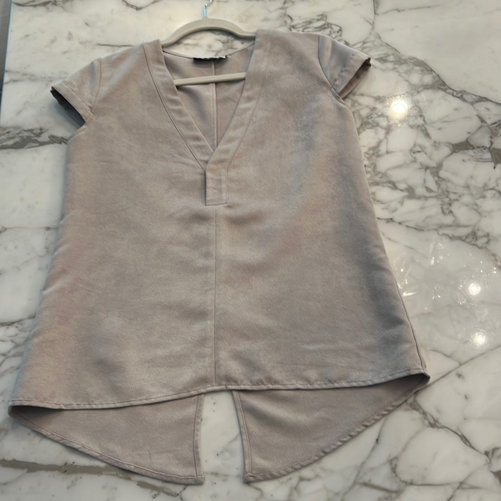 Waverly Grey liberant faux suede cap sleeve top. In excellent condition.